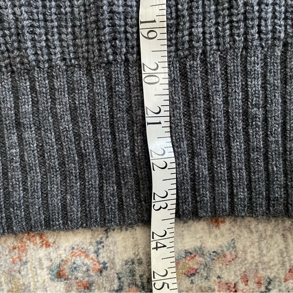 MUJI Charcoal Gray Wool Blend Ribbed Mockneck Sweater - Picture 6 of 6